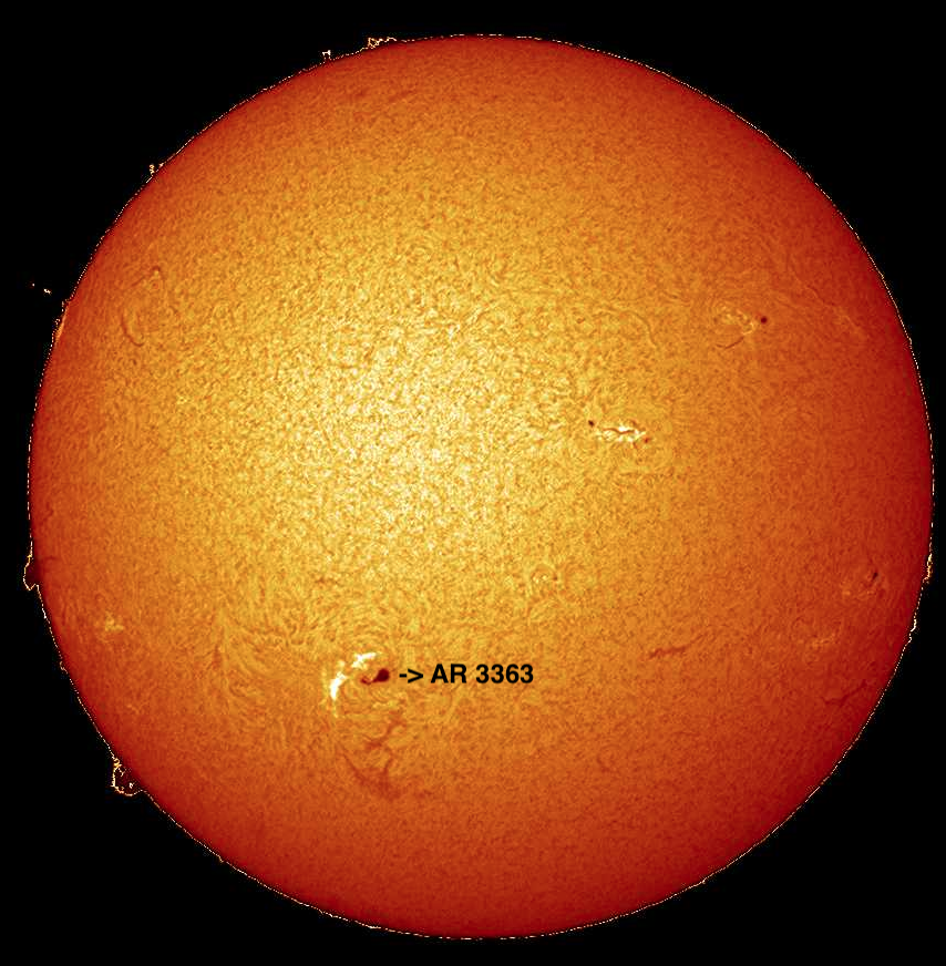 CESAR News - Helios observartory captures Sunspot AR 3363