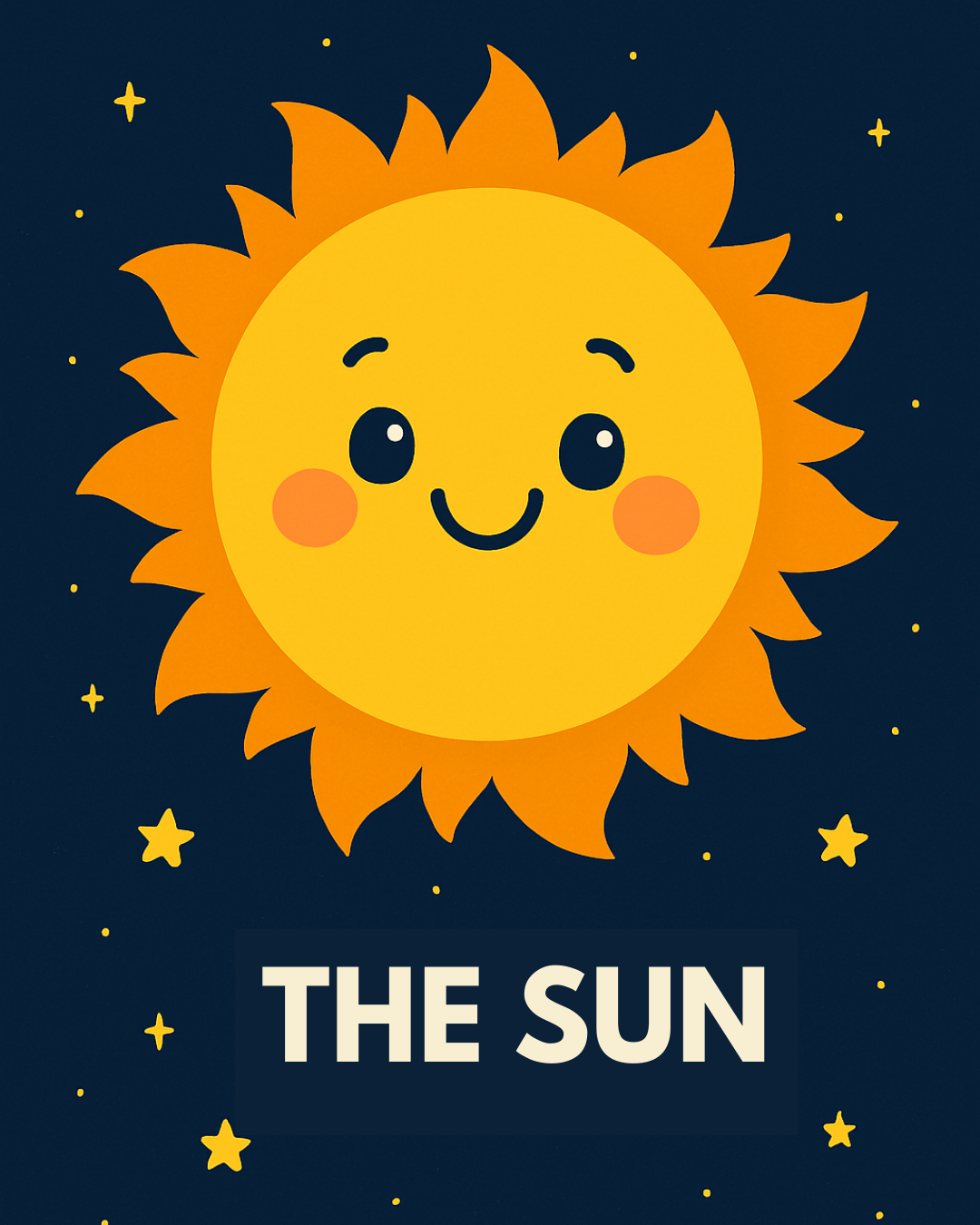 Cartoon of the Sun. Click on it and you will have access to the SSE activities related to the Sun for Primary level