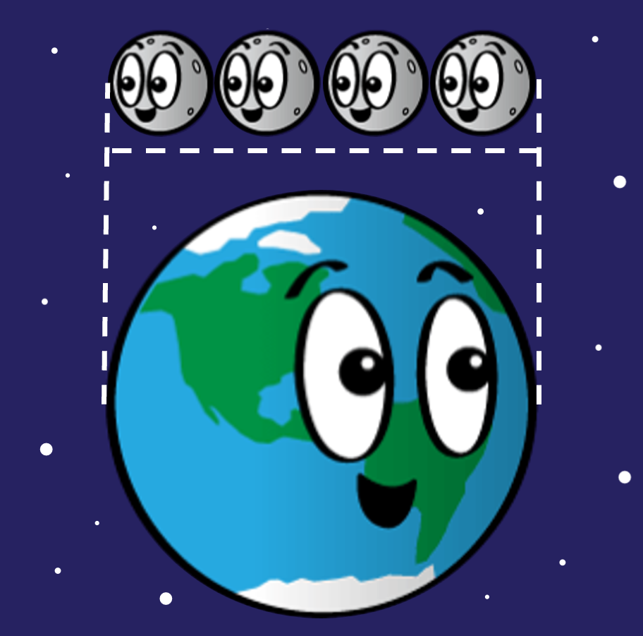 Comparación entre el tamaño de la Luna y el de la Tierra
