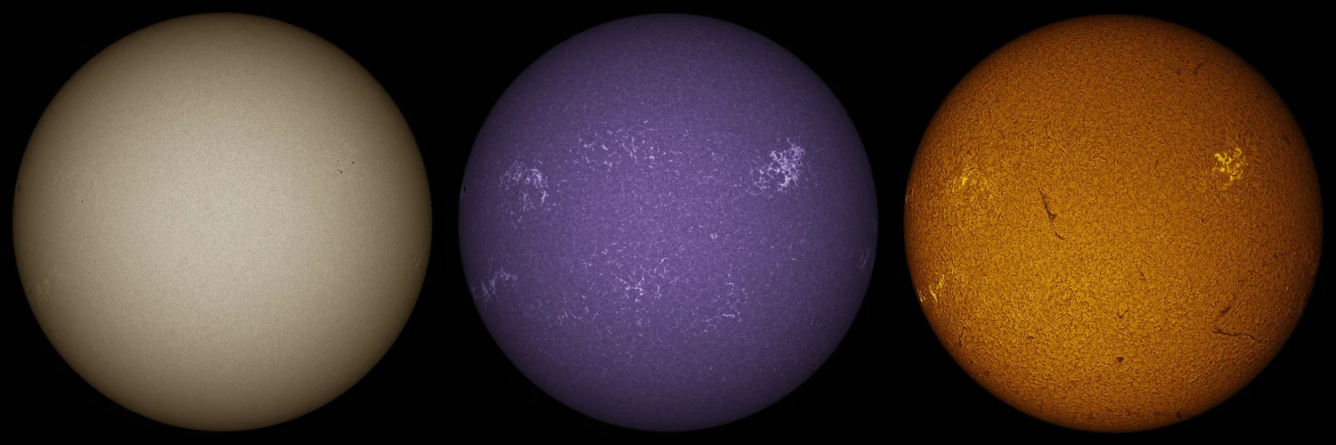Comparación del Sol observado en luz visible, Calcio-K eurf.com/re/