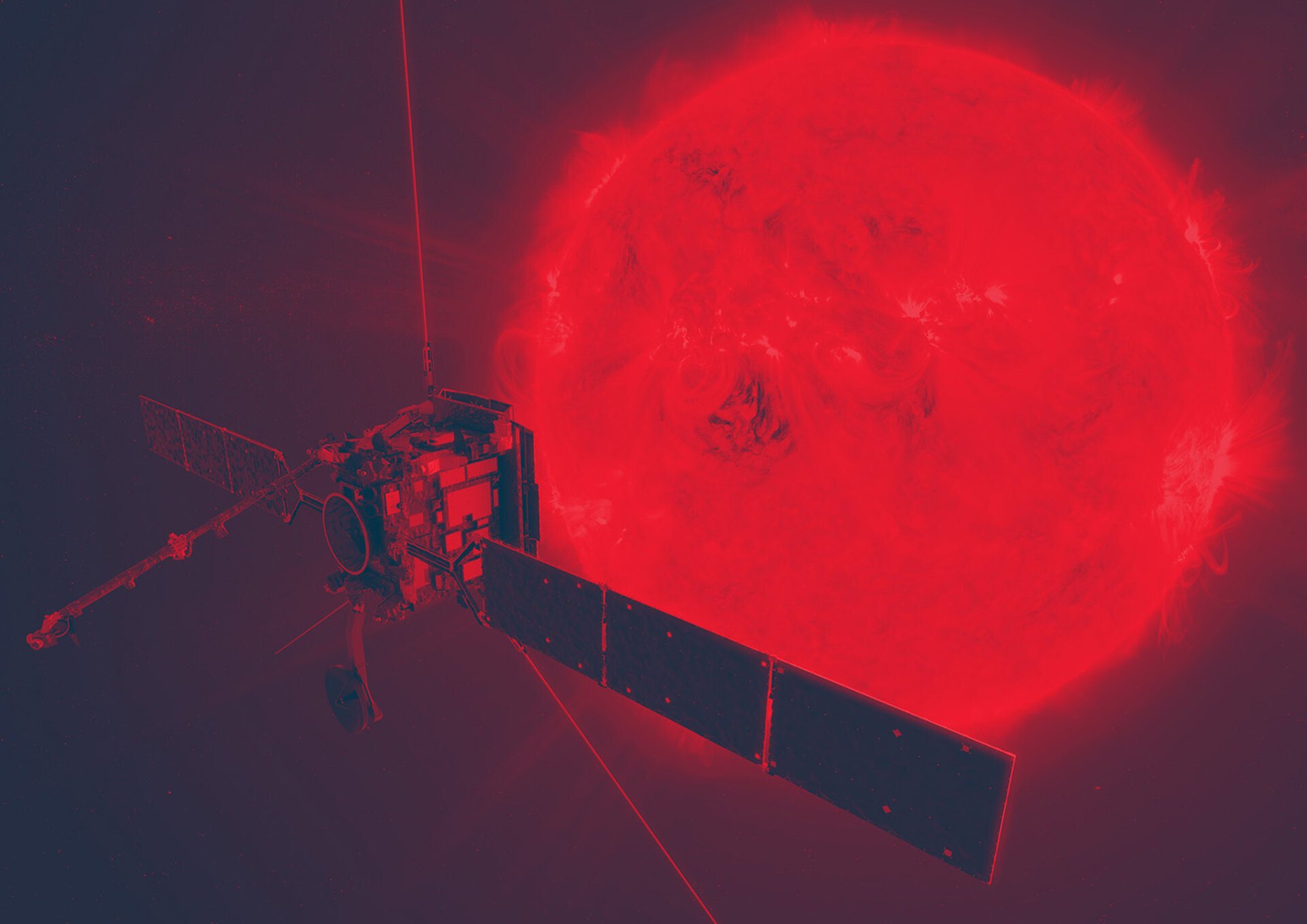 Artist's impression of Solar Orbiter observing the Sun